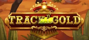 Tampilan visual slot Track n’ Gold dengan tema kereta api klasik