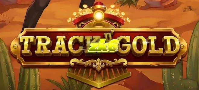 Tampilan visual slot Track n’ Gold dengan tema kereta api klasik